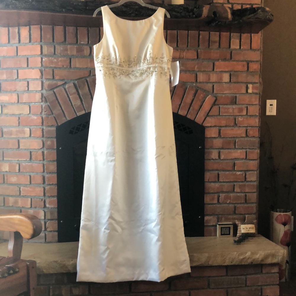 A line satin gown